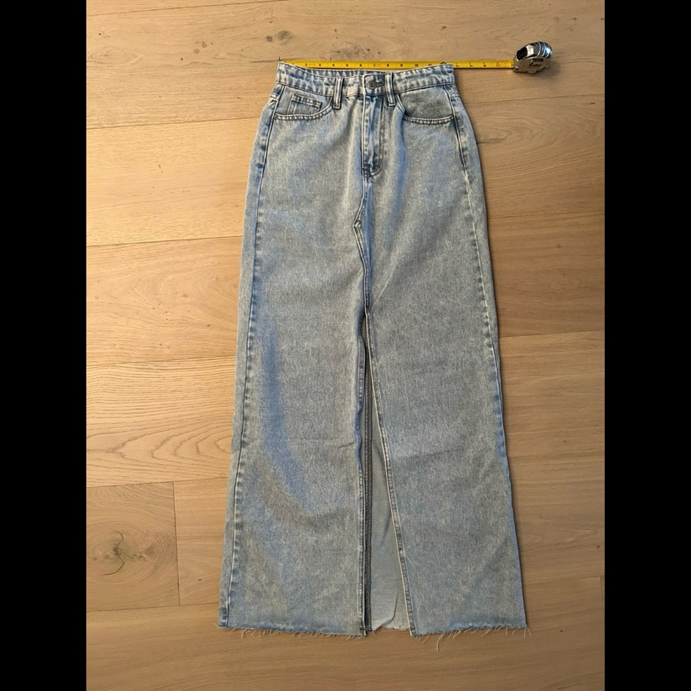 Denim Front Slit Maxi Skirt Size XS